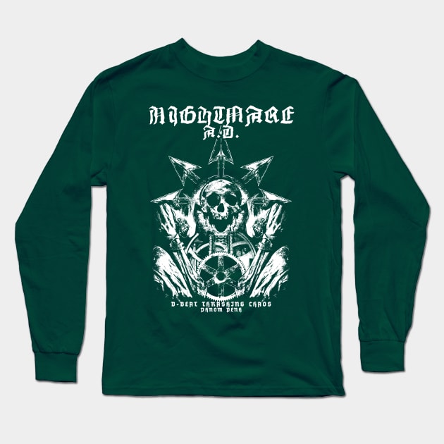 NIGHTMARE A.D. "D-Beat Thrashing Chaos - Phnom Penh" Long Sleeve T-Shirt by lilmousepunk